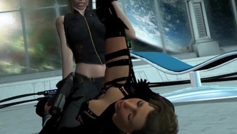 3D Lesbian Gets Scissored and Licked