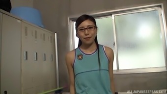 Hitomi Madoka is a girl with glasses who loves to masturbate