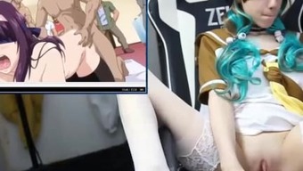 Naughty Teen Lana Rain Watches Hentai And Masturbates Her Pussy