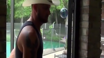 Cowboy bear ass fucked and fingered outdoors