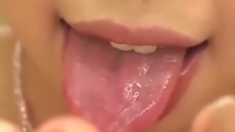 Loads Of Cum Onto Her Tongue