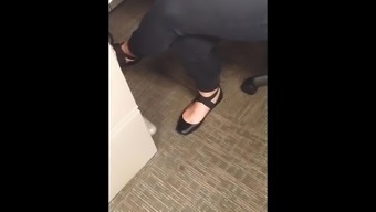 By Request: Candid Office Toe Cleavage Ballet Flats