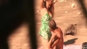 beach spy video my mother in law with BF