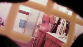 Sexy nude milf spied in her own bathroom