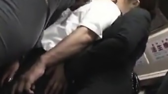 Open Japanese cock in the bus