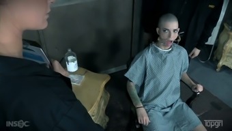 Submissive bald headed slut Abigail Dupree is ready for some BDSM session