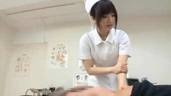 Horny Asian nurses seize the chance to enjoy some hard meat