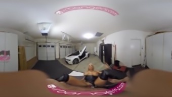VRBANGERS- Robber Fucks Busty Milf Bridgette B In The Garage