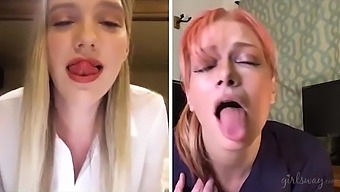 Webcam show between two adorable stars Kenna James and Serene Siren