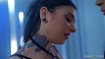 Interracial anal sex with tattooed stars Joanna Angel & Charlotte Sartre