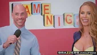 Brazzers - Pornstars Like it Big - Game Night Shenanigans scene starring Nicole Aniston Peta Jensen
