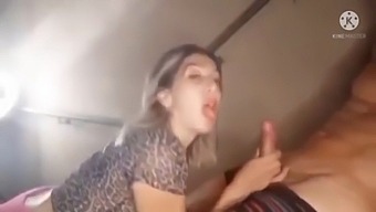 Blowjob on the stairs