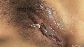 Asian mature creamed everywhere after letting a bunch of men fuck her