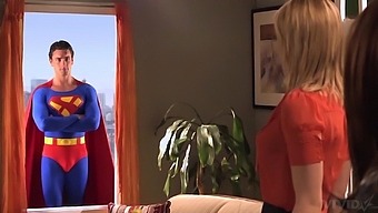 Superman's uniform and cock drive MILFs wild with lust and desire for his cum